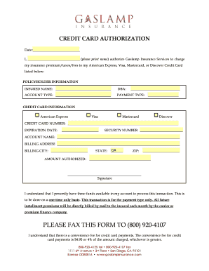 Gaslamp Insurance Login  Form