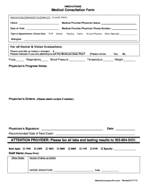 Medical Consultation Form