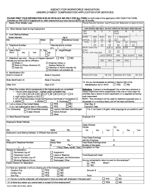 Unemployment Florida Application Printable  Form