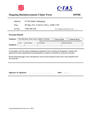 Ctas Salary Packaging Salvation Army  Form