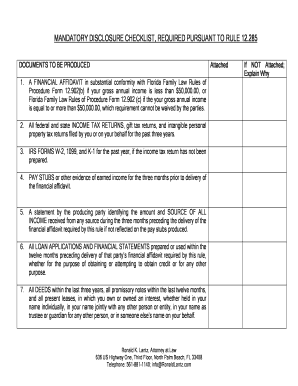 12 285 Checklist  Form