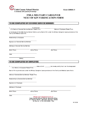  Military Next of Kin Form 2009-2024
