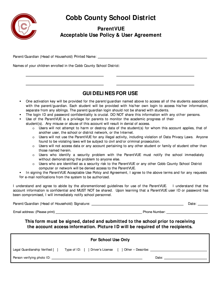 Parentvue Cobb  Form