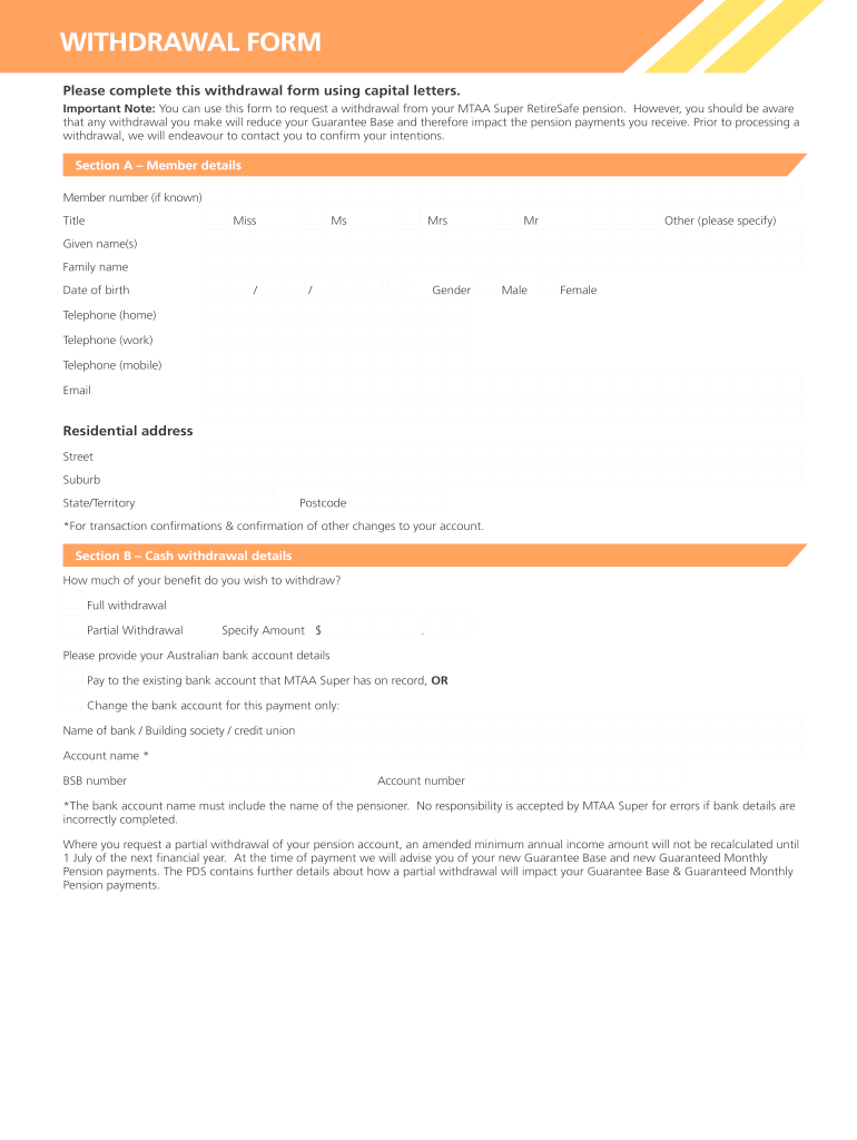 Mtaa Super Withdrawal Form