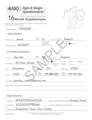 16 Month Asq PDF  Form