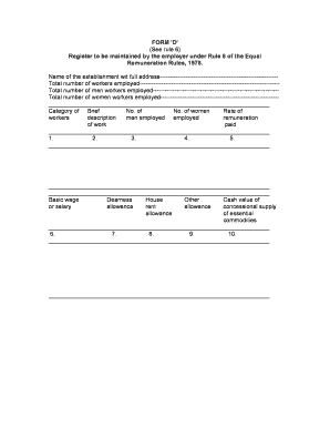 How to Fill Form D Equal Remuneration