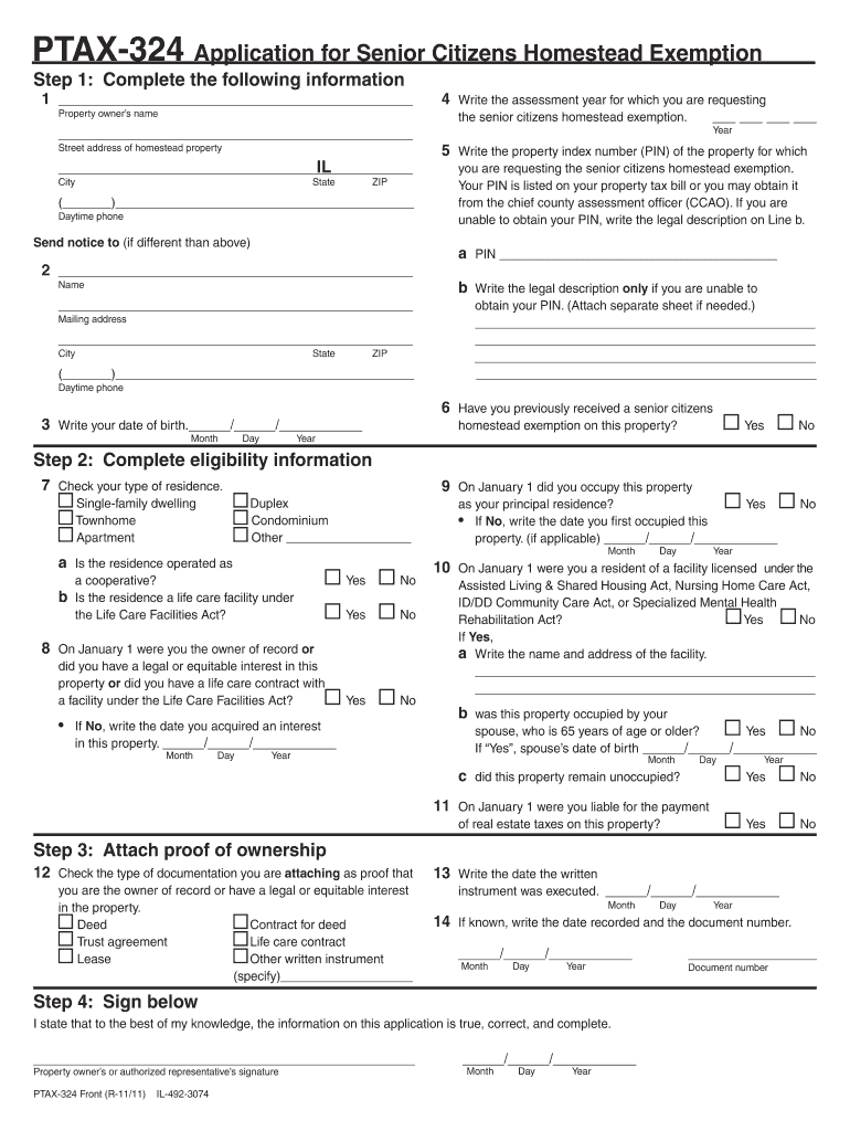  Ptax 324 Illinois  Form 2011