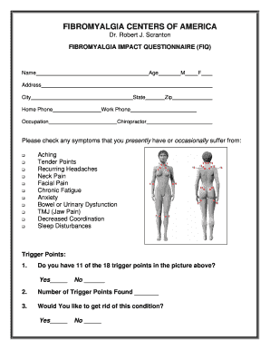 Fibromyalgia Checklist PDF  Form