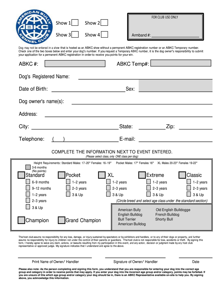Abkc Registration Form Fill Out And Sign Printable Pdf Template Signnow