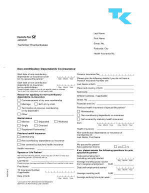 Tk Health Insurance Certificate  Form