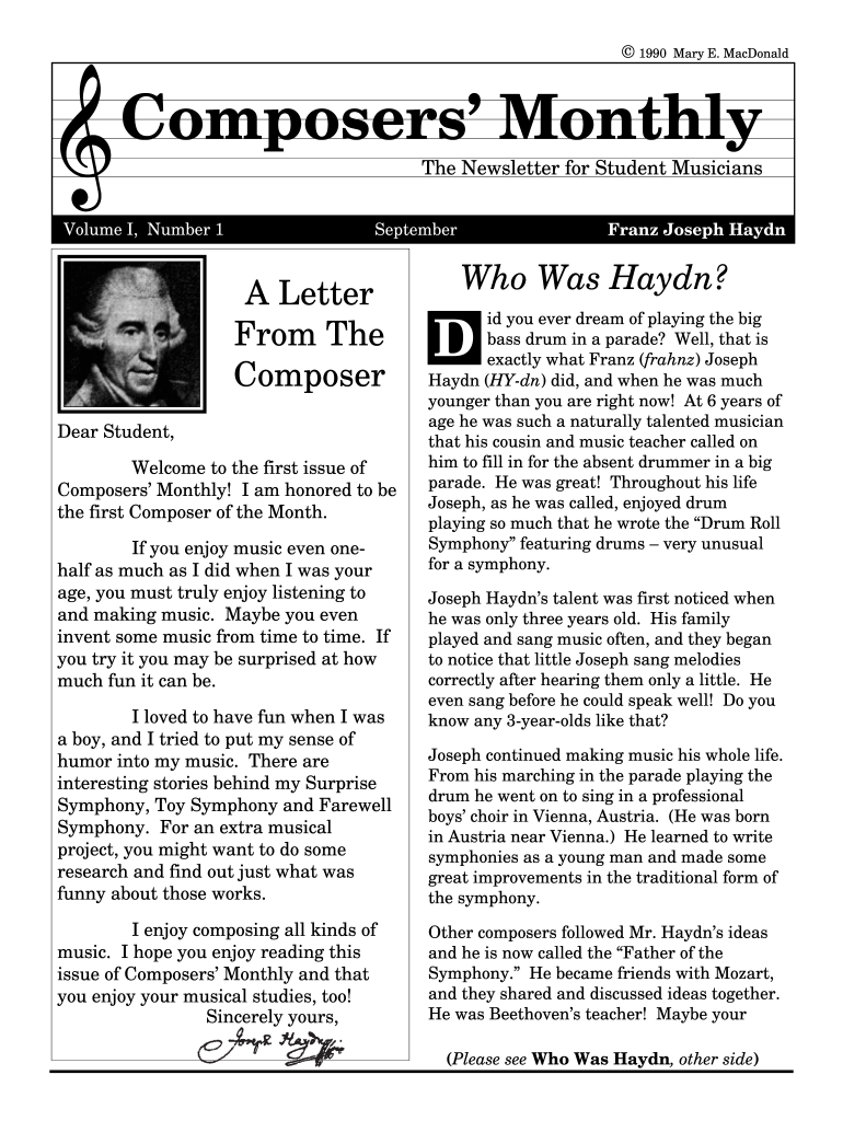 Composers Monthly Answers  Form