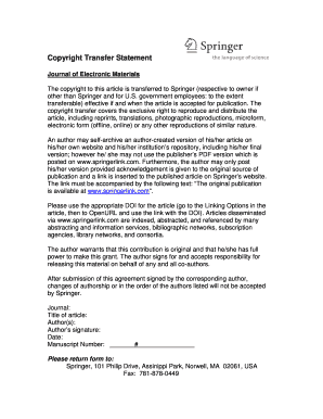 Copyright Transfer Statement  Form