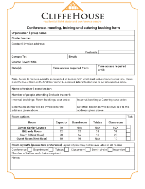 Catering Certificate PDF  Form