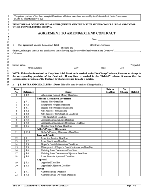 Agreement to Amend Extend Contract 10 11 PDF Real Estate  Form