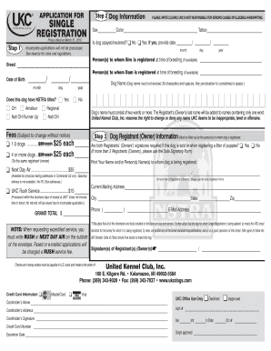 UKC Single Registration Form for NSTRA Members National Shoot Nstraorg Brinkster