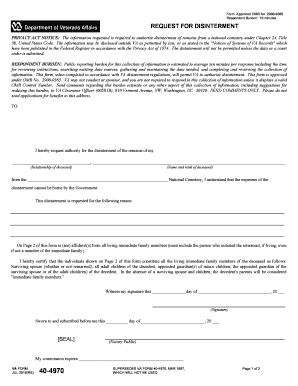 Va Form 40 4970