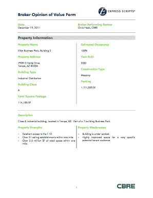 Broker Opinion of Value Form Treywales Com