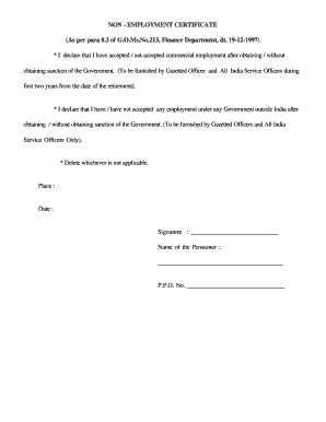 Non Employment Letter Sample  Form