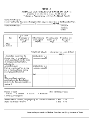 Form 4a Death Certificate PDF
