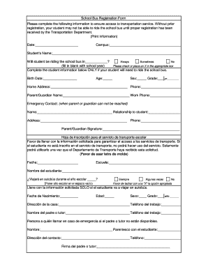 Bus Registration Form