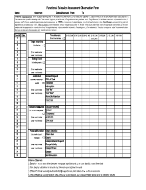 Functional Behavior Assessment Example  Form