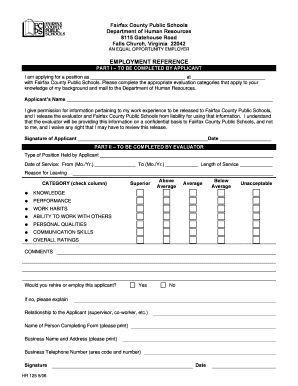 Fairfax County Public Schools Employment Form