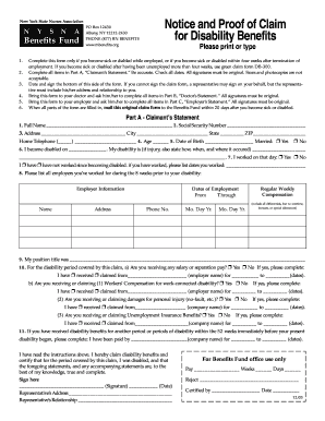  STD Form NYSNA Pension Plan and Benefits Fund Rnbenefits 2003