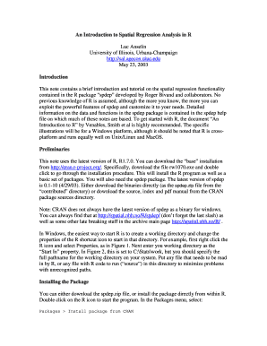 An Introduction to Spatial Regression Analysis in R GeoDa Center Geodacenter Asu  Form