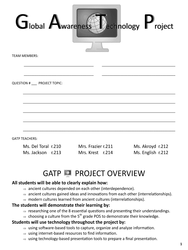 GATP Student Packet Fcps  Form