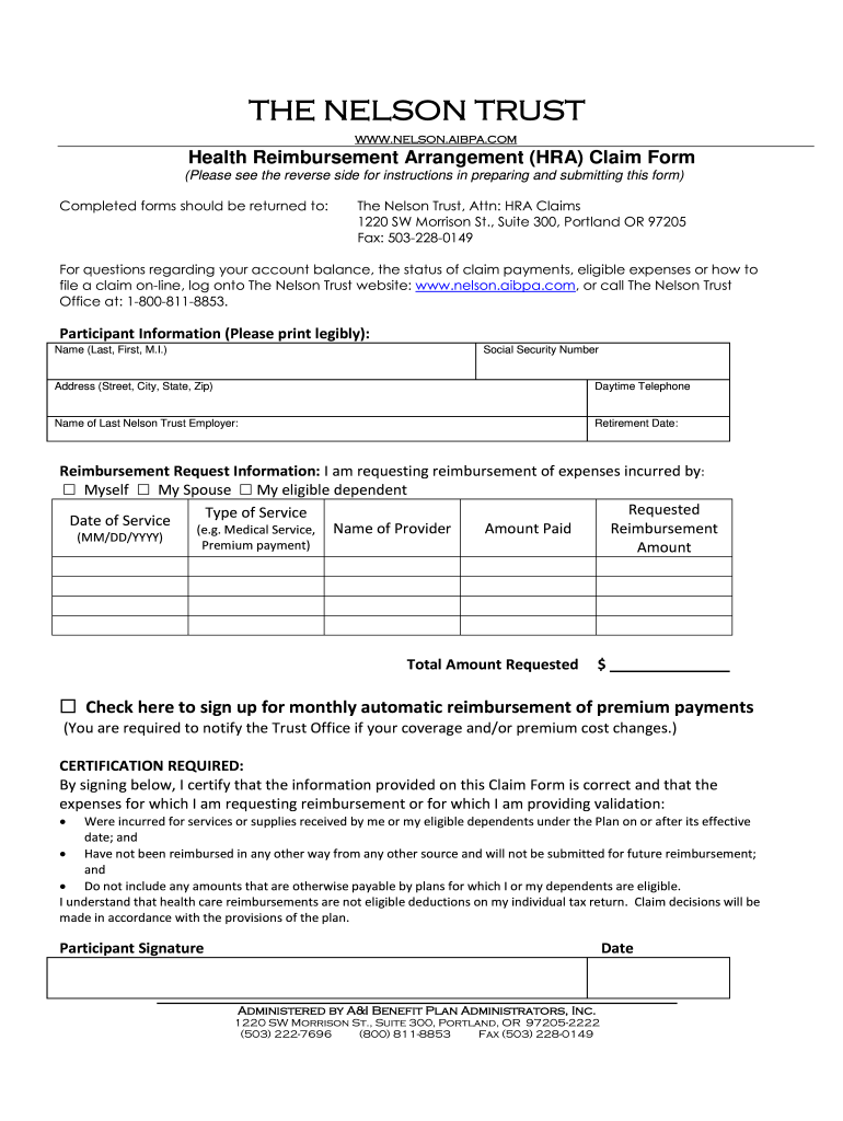 What Do We Provide?The Nelson Trust  Form