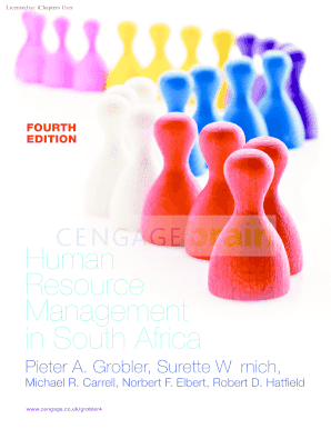 Human Resource Management in South Africa Cengagebrain Co Uk Cengagebrain Co  Form