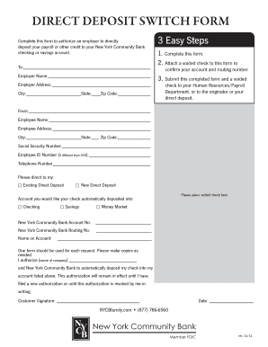 Nycb Direct Deposit Form