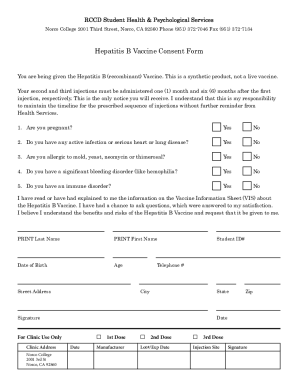 Hepatitis B Consent Form