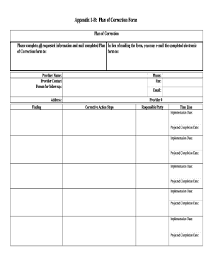 Appendix 1 B Plan of Correction Form Cphs