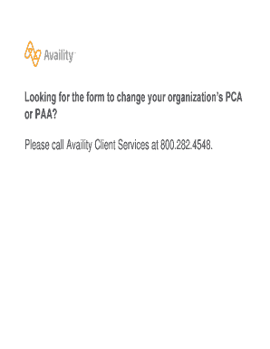 PCAPAA Change Request Form Availity