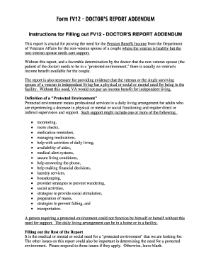 Fv12 Doctor&#039;s Report Addendum This Form is Filled Out and Signed by the Surviving Spouse&#039;s Doctor