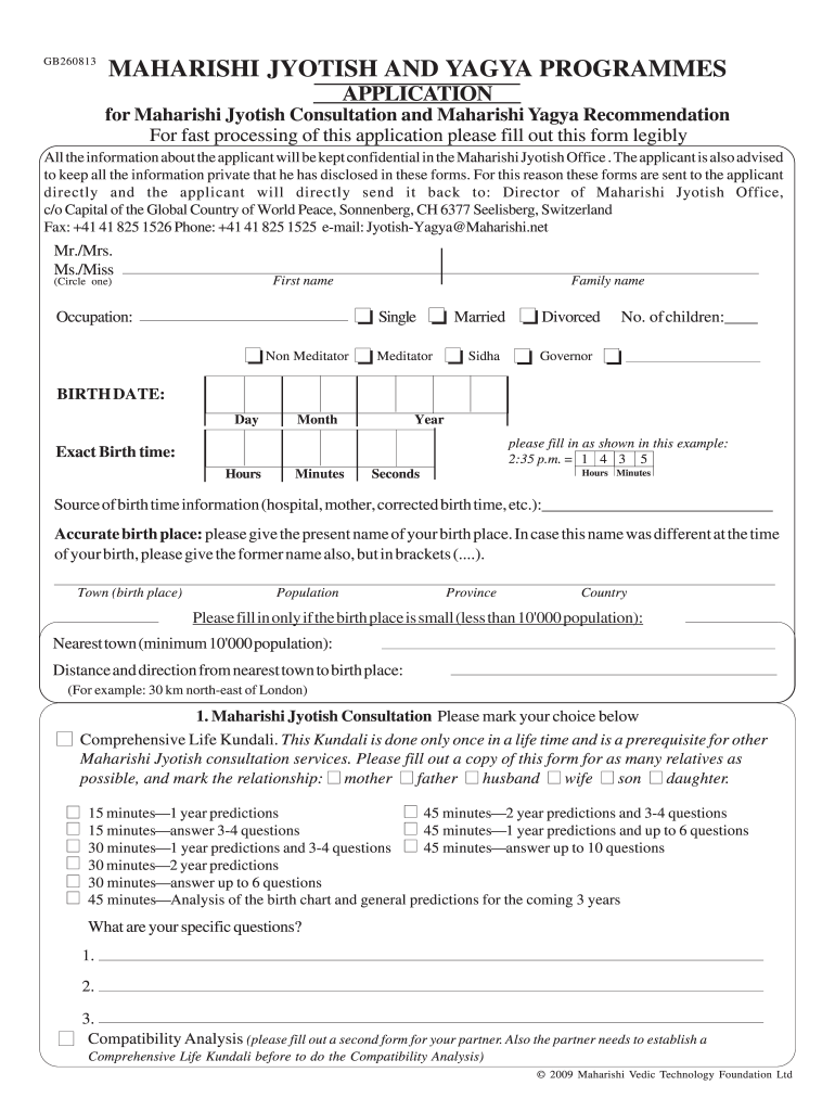 Jyotish PDF  Form