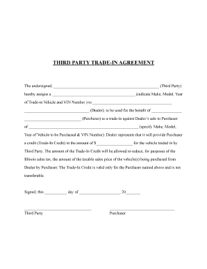 Third Party Trade Agreement  Form