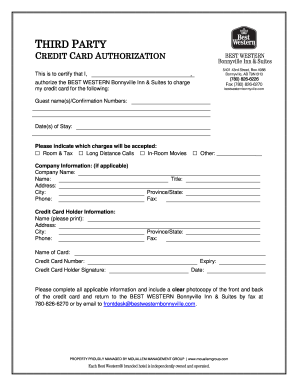 Best Western Credit Card Authorization Form Fill Out And Sign Printable Pdf Template Signnow