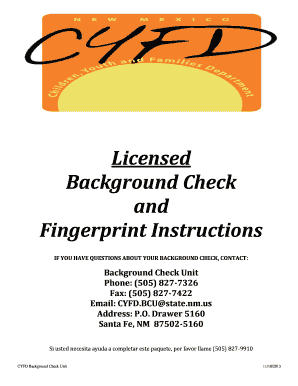 Cyfd Background Check  Form