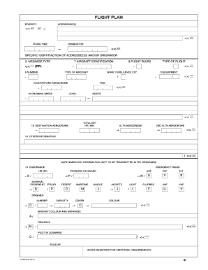 Electronic CA48 Flight Plan Form Flying in Europe