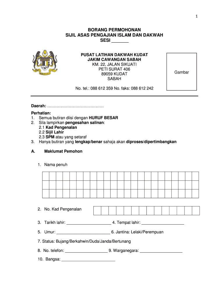 Ipdas Kudat  Form