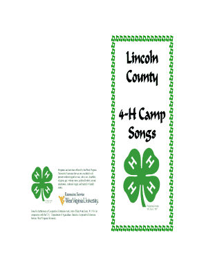 Wv 4 H Song Book  Form