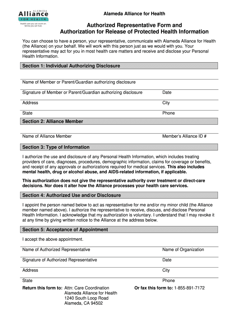 Alameda Alliance Prior Authorization Form