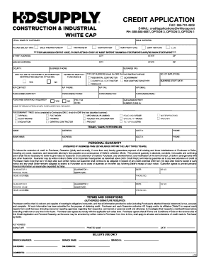 White Cap Credit Application  Form