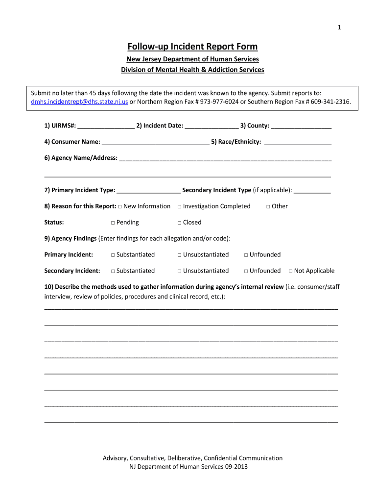 Get and Sign Follow Up Form