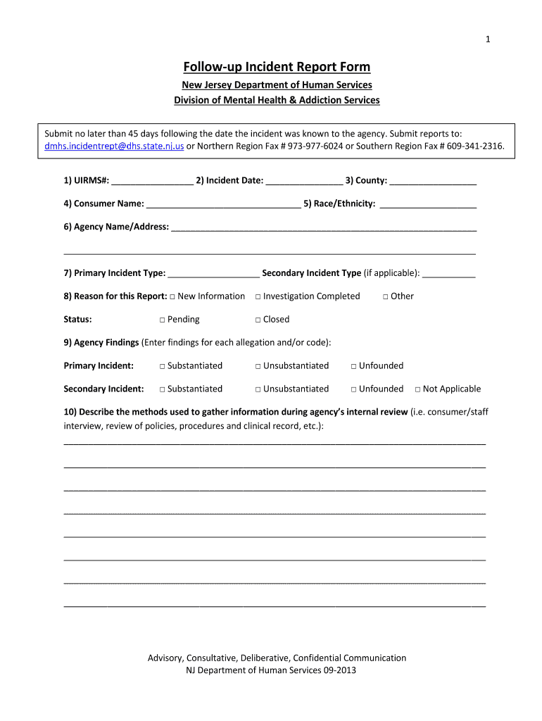 Follow Up Form