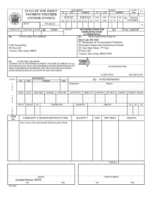 Nj State Payment Voucher  Form