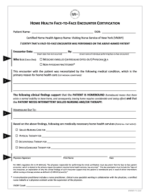 Hospice Face to Face Template  Form