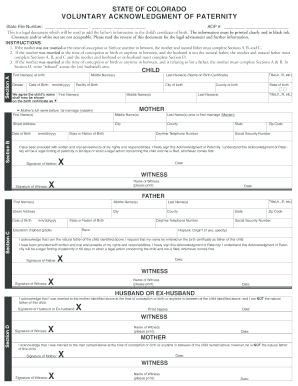 Colorado Paternity  Form